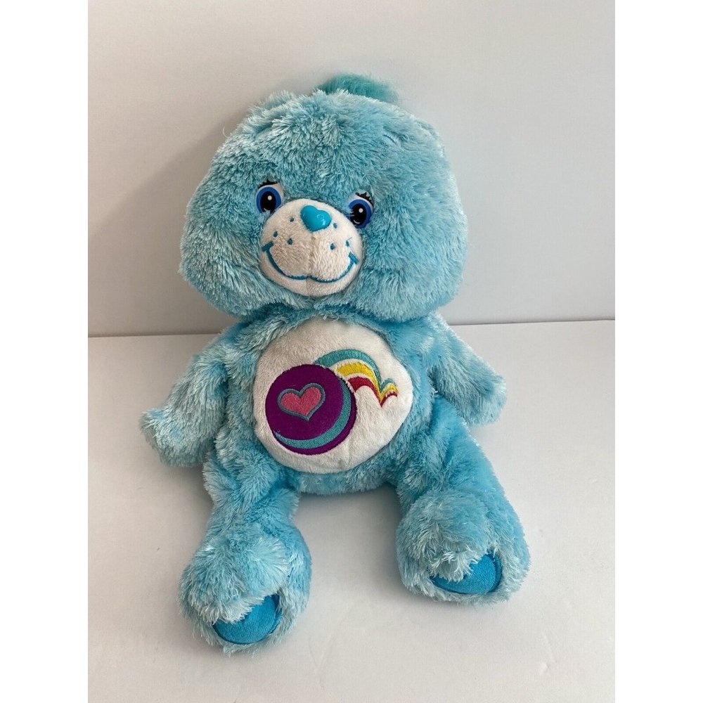 2005 Care Bears Play-a-Lot Bear Bouncing Ball Tummy Fuzzy Blue Plush 12”